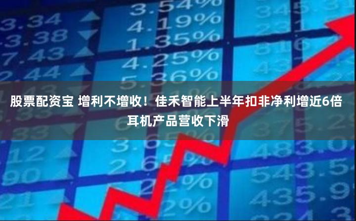 股票配资宝 增利不增收！佳禾智能上半年扣非净利增近6倍 耳机产品营收下滑